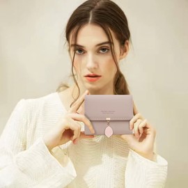 Geldbeutel Damen aus glattem und weichem Kunstleder Portemonnaie Damen klein und im Kurzformat Geldbörse Damen in sehr schönen Farben mit vielen Fächern Rosa