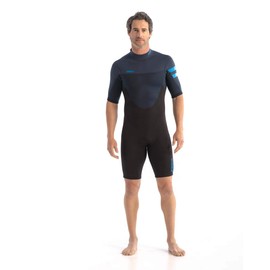 Jobe Mens Perth 3/2mm Shorty Wetsuit - Blue - Easy Stretch - Made of 50% based limestone neoprene