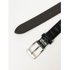 Beams Heart Leather Belt, Croco Stamp, Men's Black, Black