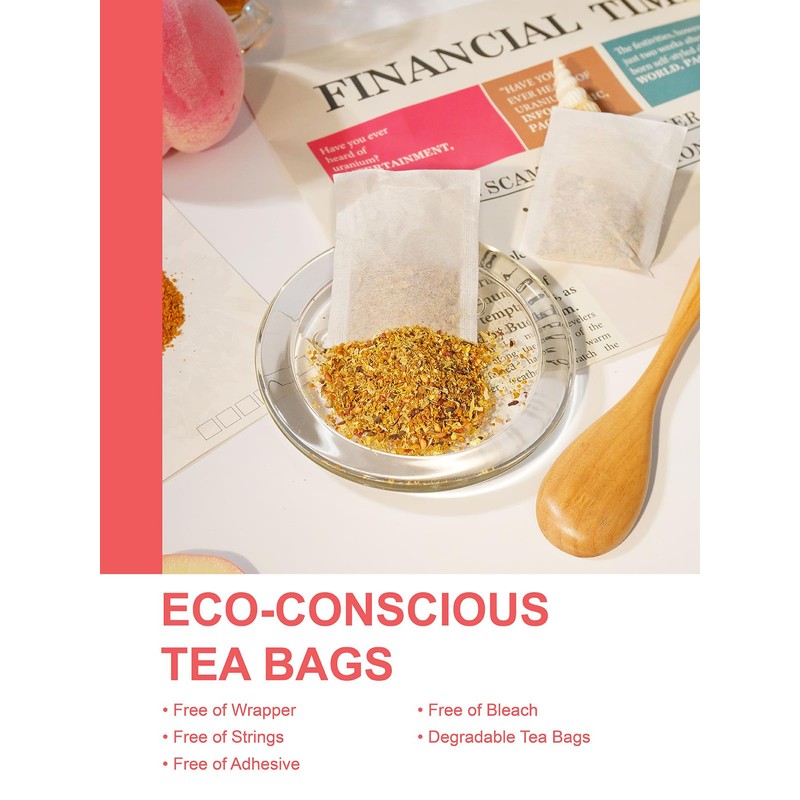 TeeLux Ginger Peach Turmeric Tea Bags, Warm Ginger with Tart