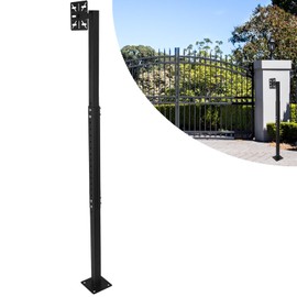 Keypad Mounting Post, Adjustable Heavy-Duty Keypad Pedestal Mount Bracket Universal 33-45 inches Stand Keypad Mounting Pedestal for Outdoor Automatic Gate Opener Systems, Metal Black