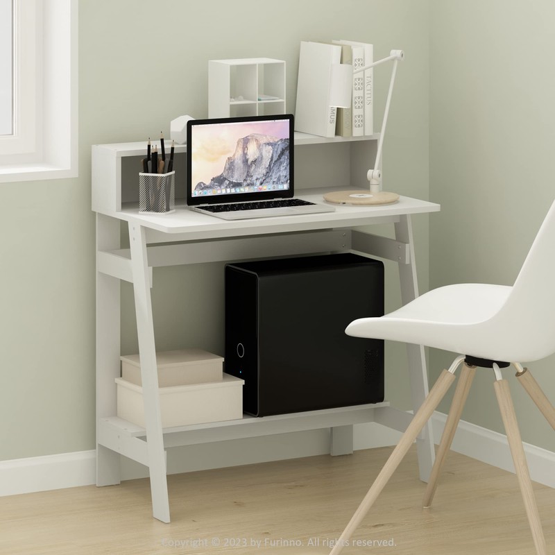 Furinno Simplistic A Frame Computer Desk, Regular, White