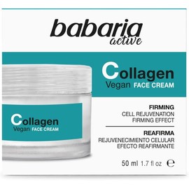 Babaria - Crema Hidratante Facial con Colágeno Vegano Antiarrugas y Reafirmante Iluminador FacialHidrata y Reduce la Flacidez Hidratación Intensa y Textura Ligera Fórmula Vegana 30 ml