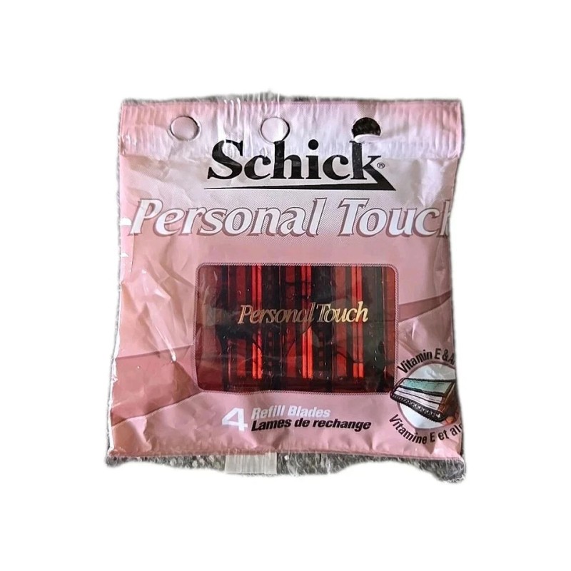 Schick Personal Touch Razor 4 Refill Cartridges Blades Aloe Moisturizing