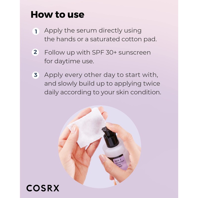 COSRX 7% Glycolic Acid Whitehead Removing Power Liquid, 3.38 fl.oz,