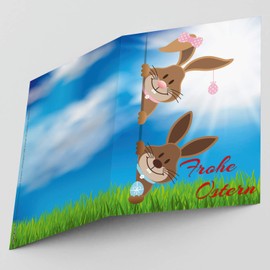 Easter Cards with Envelope (Set of 15) Easter Bunny and Easter Bunny - Funny Folding Cards Ideal for Private and Business - Happy Easter Cards from Breitenwerk
