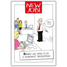 Norbert & Val New Job Card, Funny New Job Card, Well Done New Job Card, Rude New Job Card, New Job Greeting Card, Powerpoint, New Job, Greetings Card, 124x176mm