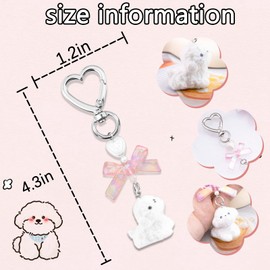 EoffIvan Cute Dog Stuffed Animal Keychain For Pet Owner Women Girl Best Dog Mom Gifts For Dogs Lovers Puppy Keychain Accessories Christmas Birthday Gift
