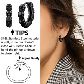 Black Skull Hoops Mens Huggie Circle Hoop Earrings for Man Gothic Punk Jewelry for Rapper Reggae Statement Ear Charms