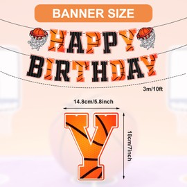 Basketball Happy Birthday Banners, Basketball Birthday Party Decorations, Basketball Theme Party Decorations Supplies, Sports Backdrop Birthday Banner