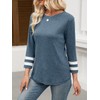 EADINVE Women Crewneck 3/4 Sleeve Tops Fall Casual Color Block