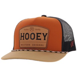 HOOEY 5-Panel Trucker Hat with Patch, Orange/Black