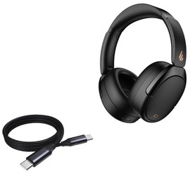 BoxWave Cable Compatible with Edifier WH950NB - DirectSync PD Cable (3ft) - USB-C to USB-C (100W), Type C Braided Charge and Fast Sync - Jet Black