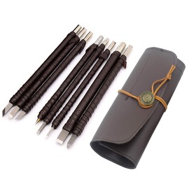 SKYZONAL Stone Carving Tool Set Chisel Carving Tool Carving Kit 8pcs Engraving Carve Cutting Blade Chisel Tool Set Tungsten Steel for Soft Stone