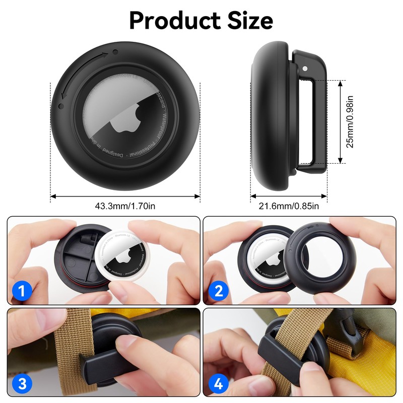 DLENP [3 Pack] AirTag Holder Clip for Kids Backpack -