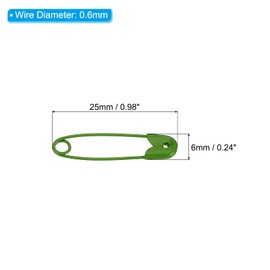 sourcing map Pack of 200 Safety Pins 0.98 Inch Small Metal Sewing Pins for Blankets Skirts Craft Brooch Making Green