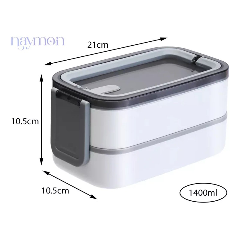 Naymon Contenedor Lonchera Box Lunch Topper Acero Termica Hermetico