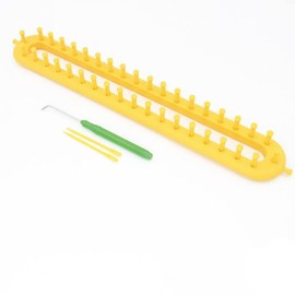 SEIWEI 1PCS Looms Set, Knitting Craft Kit Long Knitting Loom for Sock Scarf Hat,36cm Yellow