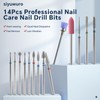 siyuwuro 14Pcs Nail Drill Bit Set with 16 Holes Bits