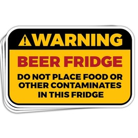 SUNHADO (3 Pcs) Warning Beer Fridge Sticker Do Not Place Food Or Other Contaminates Funny Beer Drinking Stickers Beer Fridge Only Sticker Beer Lovers Gifts Decorations Bottle Laptop Car Window 3"x4"