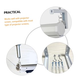 Operitacx 2Pcs Projector Screen Ceiling Mount Brackets Durable Hooks for Easy Wall Installation Compatible with Projector Screens for Home Office and Classroom