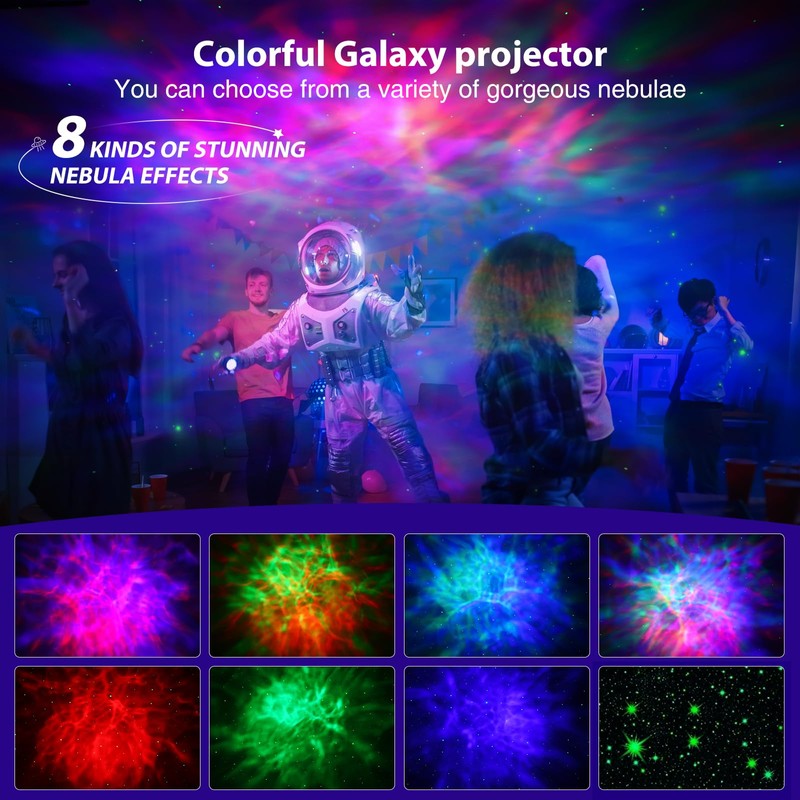 WIGUROE Astronaut Galaxy Projector, 360° Rotatable Spaceman Light Projector with