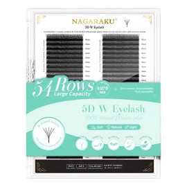 Mega Blister Nagaraku Tecnológico 5dw Extensión De Pestañas Negro D 8.15 Mm 0.07 Mm
