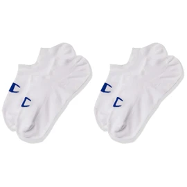 Champion Unisex Adult C Logo Sneaker Socks (3 Pack), White, Large