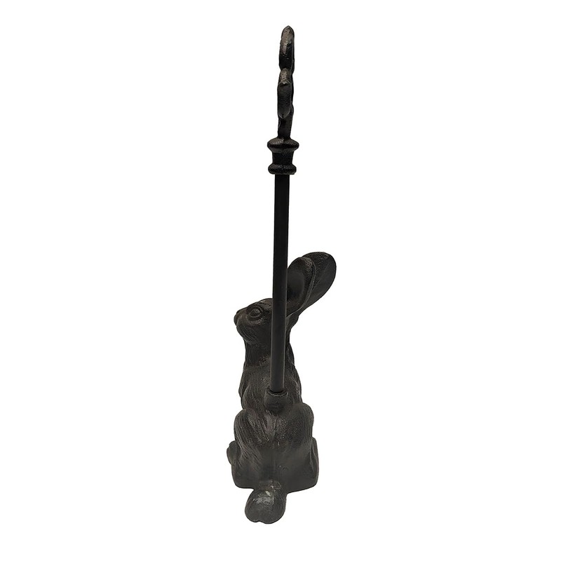 Treasure Gurus Heavy Cast Iron Rabbit Doorstop Carry Handle Door