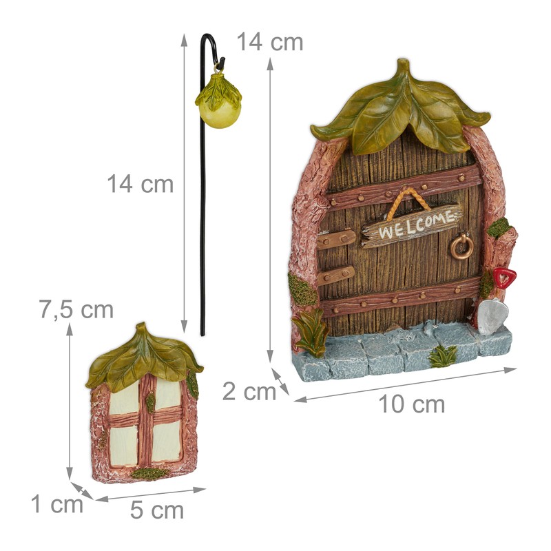 Relaxdays Porta delle Fate, Set, 2 Finestre Incantate 1 Fairy