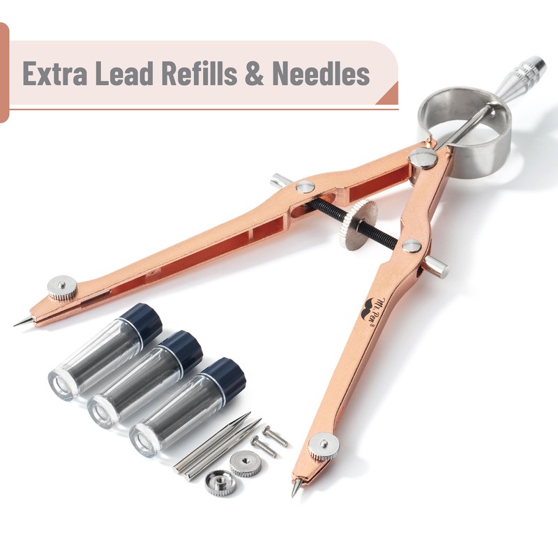 Mr. Pen Professional Geometry Compass - Rose Gold, Metal with