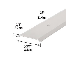 M-D Building Products 11056 1-3/4 in. x 1/8 in. x 36 in. Silver Aluminum Flat-Profile Threshold for Interior Doorways