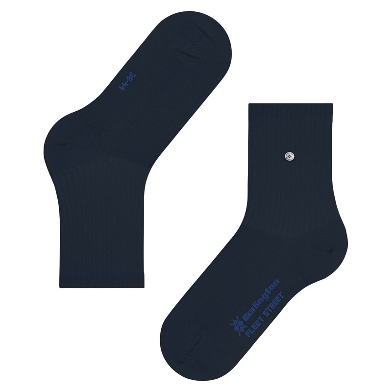 Burlington Women's Fleet Street W So Cotton Plain Socks, Blue