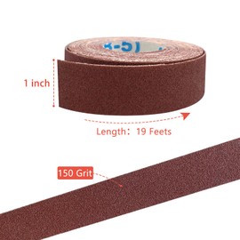 150 Grit Emery Cloth Sandpaper Roll, 1" x 19 Feet Sandpaper Sheets for Wood Furniture Metal Sanding Automotive Polishing, Wet Dry Sanding Paper