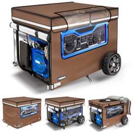 Generator Covers While Running. Generator Cover Measures 32''Lx24''Wx24''H. Double-layer Fabric. Side Access to Control Panel and Top Access to Add Fuel. Fits Most 5,000-15000 Watt Generators, Coffee.