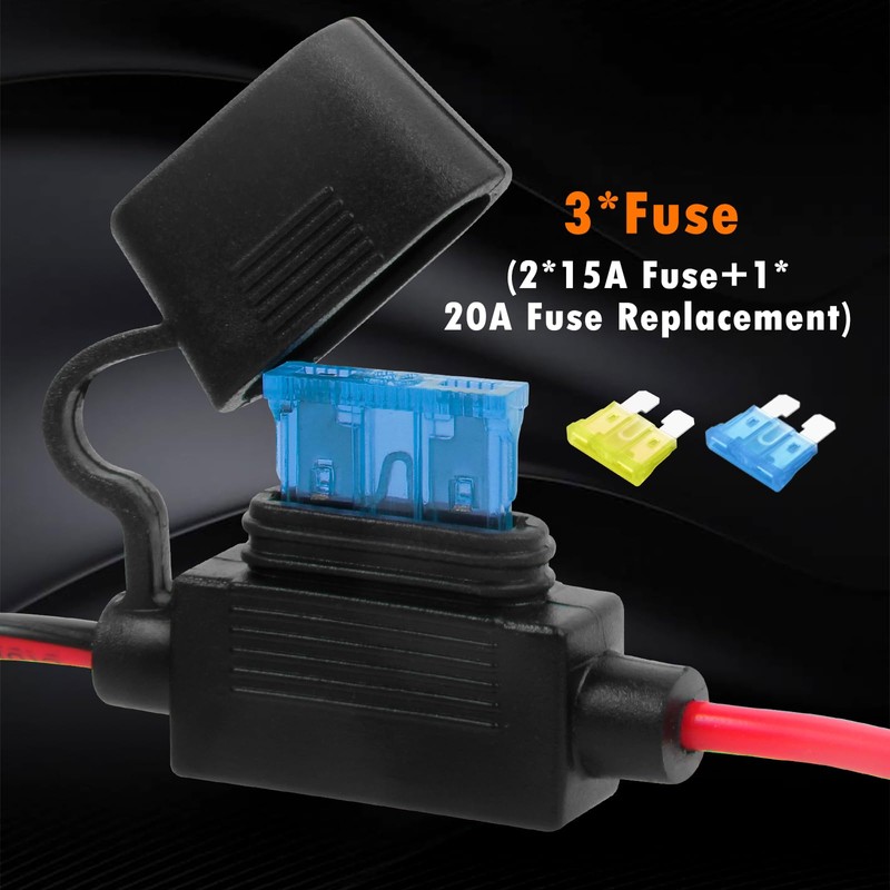 CUZEC 6FT/1.8m 16 AWG Extension Cord Eyelet Terminal with Battery