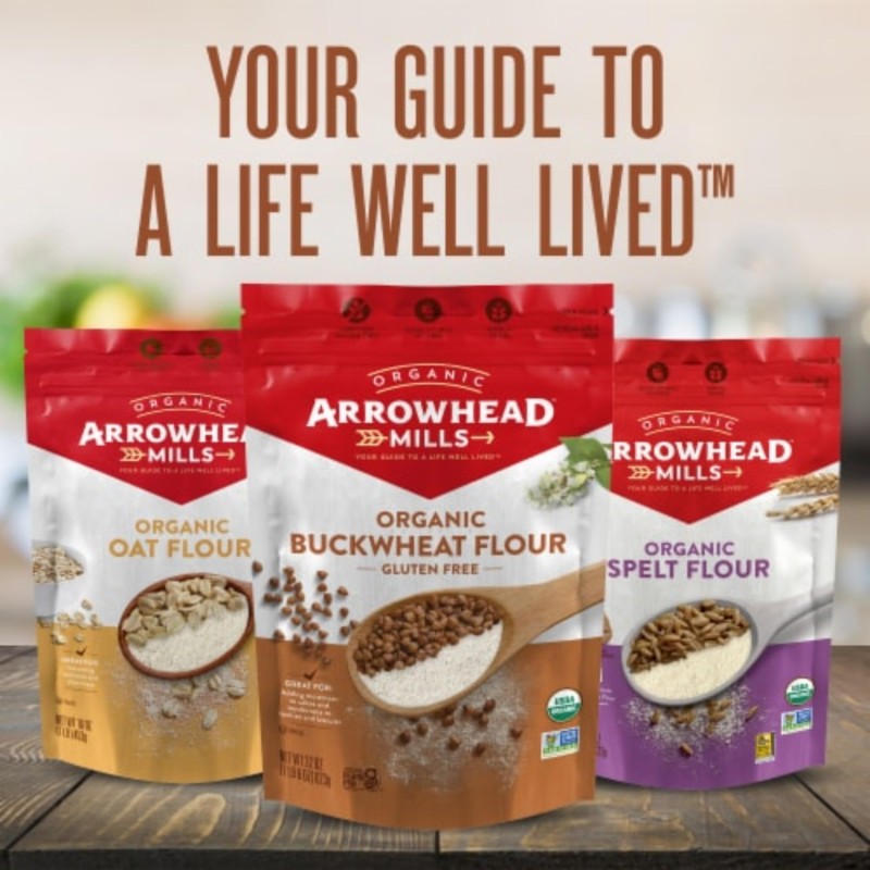 Arrowhead Mills Organic Buckwheat Flour, Gluten Free, 22 oz (Pack