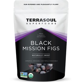 Terrasoul Superfoods Organic Black Mission Figs, 1 Lb - Fresh | Sun-Ripened | No-Sugar Added