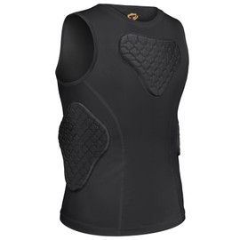 TUOYR Youth Football Padded Shirt Boys Baseball Chest Protector Shirt with Pads Heart Guard Sternum Rib Protector Undershirt