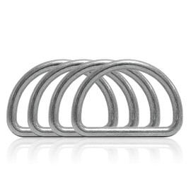 Ganzoo D Ring Made of Steel, Set of 4, Material Thickness 4 mm, DIY Dog Collar, Rustproof, Ideal with Paracord 550, Colour Silver