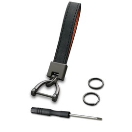 YLFANGYLMU Genuine Leather Car Keychain,Universal Car Key Chain Holder 2 Keyrings and 1 Screwdriver for Men and Women，Fob Work Replacement for Car, SUV, Auto