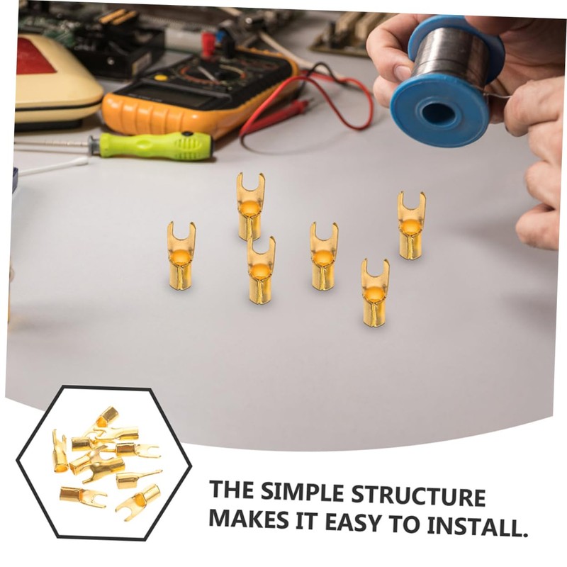 KOMBIUDA 20pcs U Shaped Terminal Connectors for Amplifiers and Compatibility