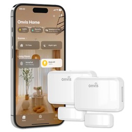 Onvis Thread-Enabled HomeKit Door Window Contact Sensor,Wireless Mini Low-Energy Contact Sensor for Alarm System and Smart Home Automation, No Hub Required(2Pack)