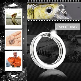 Atibin Swivel Steel Split Ring Fishing Stainless Connector Fishing Rings Snap High Strength Split Ring Saltwater 100pcs 60lbs