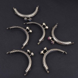 Healifty 6pcs Metal Purse Frames Handbag Coin Purse Kiss Clasp Locks Purse Making Supplies for DIY Craft Bag 85mm