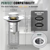 2PCS Stainless Steel Kitchen Sink Strainer, Pop Up Sink Plug