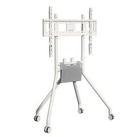 HILLPORT Rolling TV Stand for 50-100 Inch Screen up to 179 LBS, Portable Mobile Art TV Display Cart with Wheels, Rolling TV Cart for Business, Office, School, Home, White YS623W