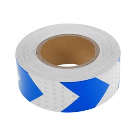 HEROFFIX 1 Pcs Safety Warning Reflective Tape Increased Visibility Reflective Strips 98.43ftx1.97" Blue,White PVC