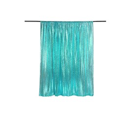 LQIAO Sequin Backdrop 4x7ft Teal Blue Curtain Panels Sequin Fabric Photography Background Wedding Photo Booth Backdrop Birthday Baby Shower Glitter Curtain for Women Girls Party DIY