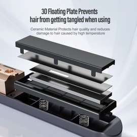 Straxelle 2-in-1 Cordless Hair Straightener and Curler, Adjustable 350°F-420°F, 20s Heat-Up/LED Display/10000mAh Battery,Cordless Flat Iron Travel Safe Ceramic Plates for Fine to Thick Hair